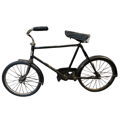 John Derian Vintage Child's Bike Add To Cart Included In Our Carefully Curated Antique Furniture collection Is a Vintage Child's Bike Featuring  A Durable And Distinct Steel Frame   Full Fenders A Traditional Leather Saddle