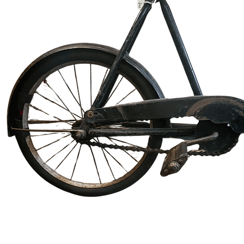 John Derian Vintage Child's Bike Add To Cart Included In Our Carefully Curated Antique Furniture collection Is a Vintage Child's Bike Featuring  A Durable And Distinct Steel Frame   Full Fenders A Traditional Leather Saddle