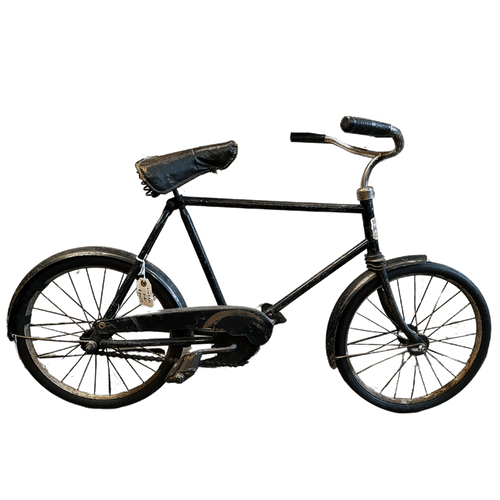 john derian Vintage Child's Bike Add to cart Included in our carefully curated antique furniture collection is a Vintage Child's Bike featuring  a durable and distinct steel frame   full fenders a traditional leather saddle