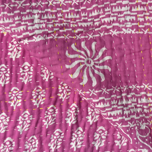 John Derian Vintage Sari Double Bedcover (#604) Add To Cart Jeanette Farrier Curates Exquisite Vintage Cotton Sari Fabrics From India Resulting In Her Exceptional Line Of Kantha Pillows And Blankets. This One-of-a-kind Bedcover