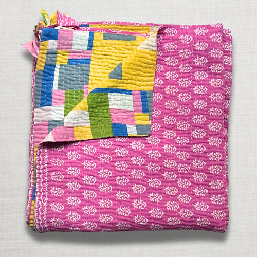 john derian Vintage Sari Double Bedcover (#604) Add to cart Jeanette Farrier curates exquisite vintage cotton sari fabrics from India resulting in her exceptional line of kantha pillows and blankets. This one-of-a-kind bedcover