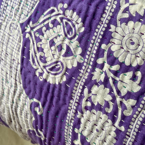 John Derian Vintage Sari Pillow (JFP-19) Add To Cart Jeanette Farrier Curates Exquisite Vintage Cotton Sari Fabrics From India Resulting In Her Exceptional Line Of Kantha Pillows And Blankets. This One-of-a-kind Pillow Or Sham I