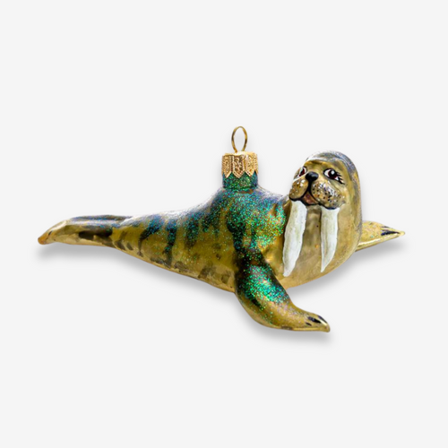 john derian Walrus Ornament Add to cart All Holiday ornaments and items are final sale and are not eligible for return or exchange.  Add a touch of the nautical charm to your holiday décor with this Walrus Ornament. With its v