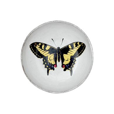john derian Yellow Butterfly Dish Add to cart Coupelle Papillon Jaune Details 4.25" Diameter x 1.25" Deep Glazed terracotta Made in Paris Care Dishwasher safe on a moderate wash cycle. Not microwave safe. Image Origin Scotland 1