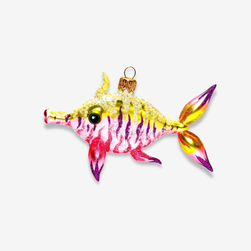 john derian Yellow & Pink Fish Ornament Add to cart All Holiday ornaments and items are final sale and are not eligible for return or exchange.  Catch of the day Add a touch of the nautical charm to your holiday décor with thi