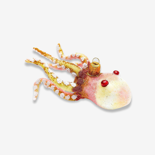 john derian Yellow & Pink Squid Ornament Add to cart All Holiday ornaments and items are final sale and are not eligible for return or exchange.  Catch of the day Add a touch of the nautical charm to your holiday décor with th