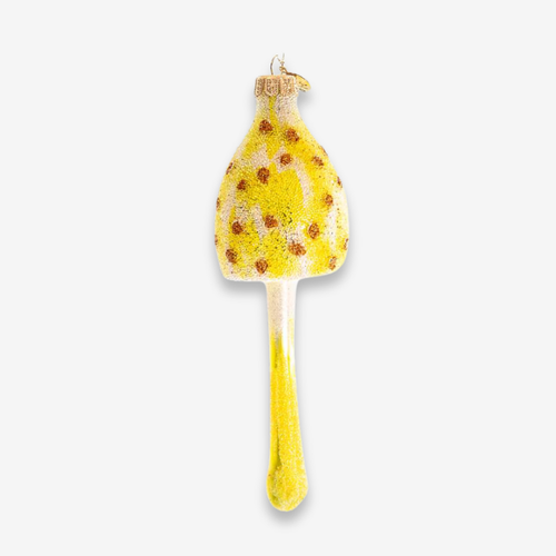 john derian Yellow & White Mushroom Ornament Add to cart All Holiday ornaments and items are final sale and are not eligible for return or exchange.  With its bright yellow hue and whimsical details this eccentric mushroom orna
