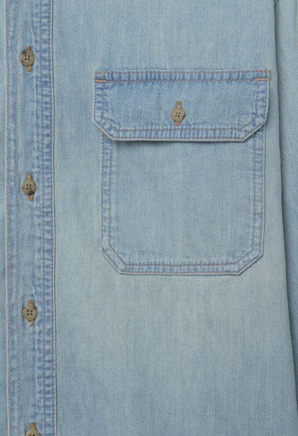 John Elliott Hemi Princeton Work Shirt Washed Indigo