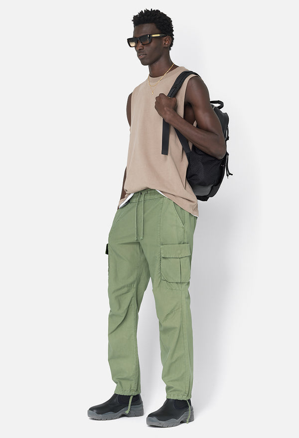 John Elliott Back Sateen Cargo Pants Olive