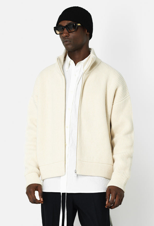 John Elliott Dakota Knit Full-Zip Ivory