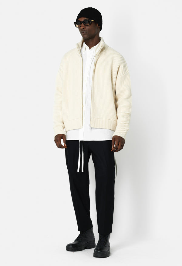 John Elliott Dakota Knit Full-Zip Ivory