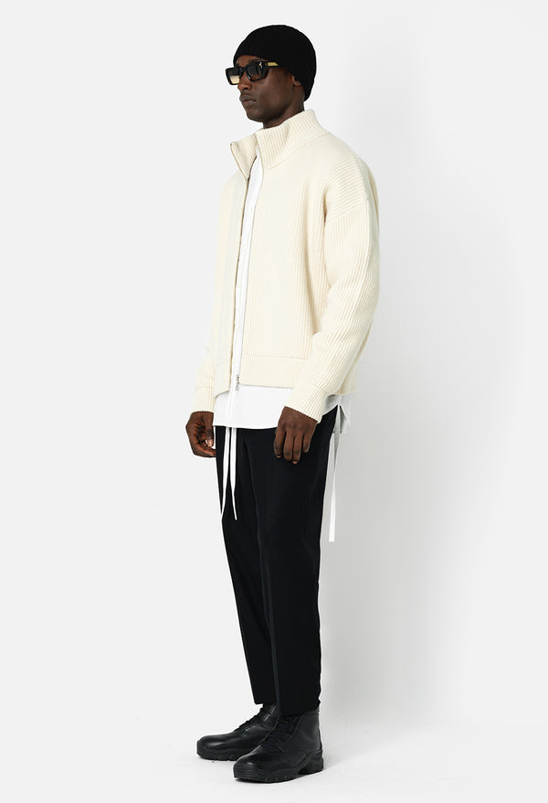 John Elliott Dakota Knit Full-Zip Ivory