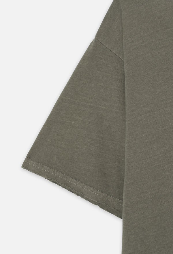 John Elliott Folsom Cropped Tee Vintage Army