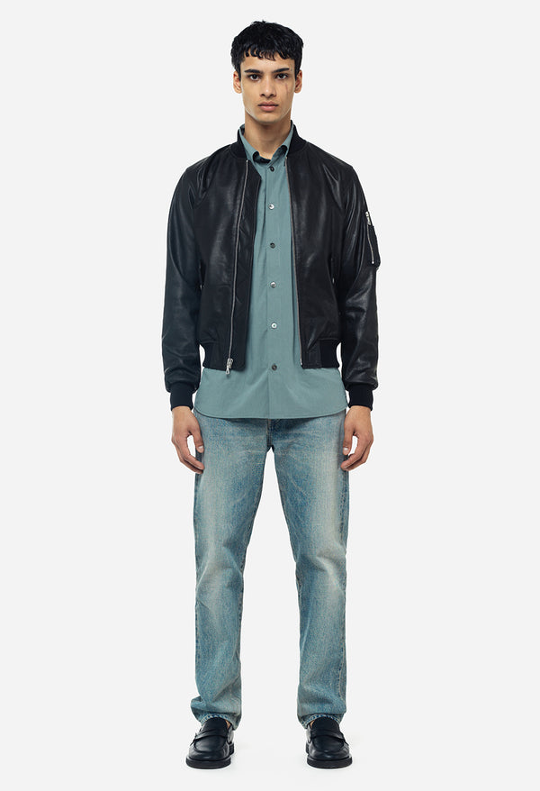 John Elliott Leather Bogota Bomber Black