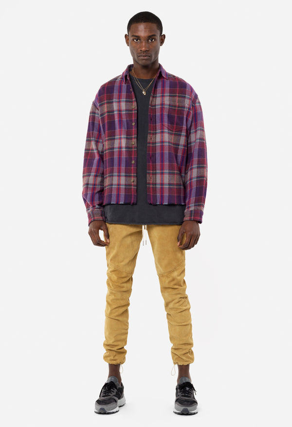 John Elliott Leather Escobar Pants Tan Suede