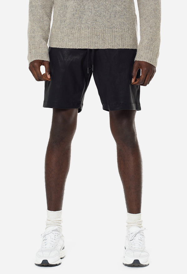 John Elliott Leather LA Shorts Black