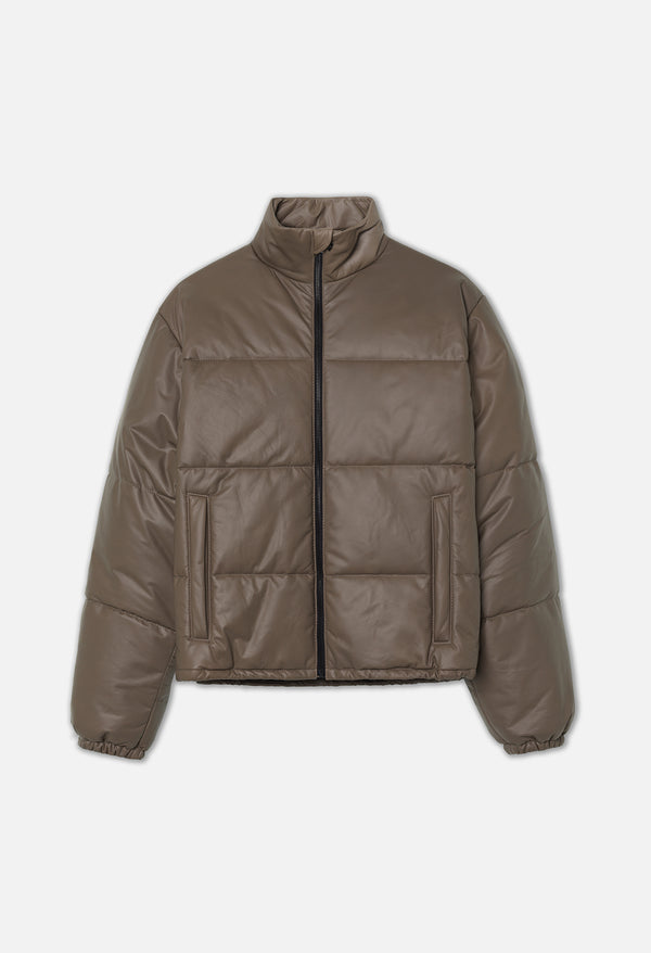 John Elliott Leather Pico Puffer Taupe