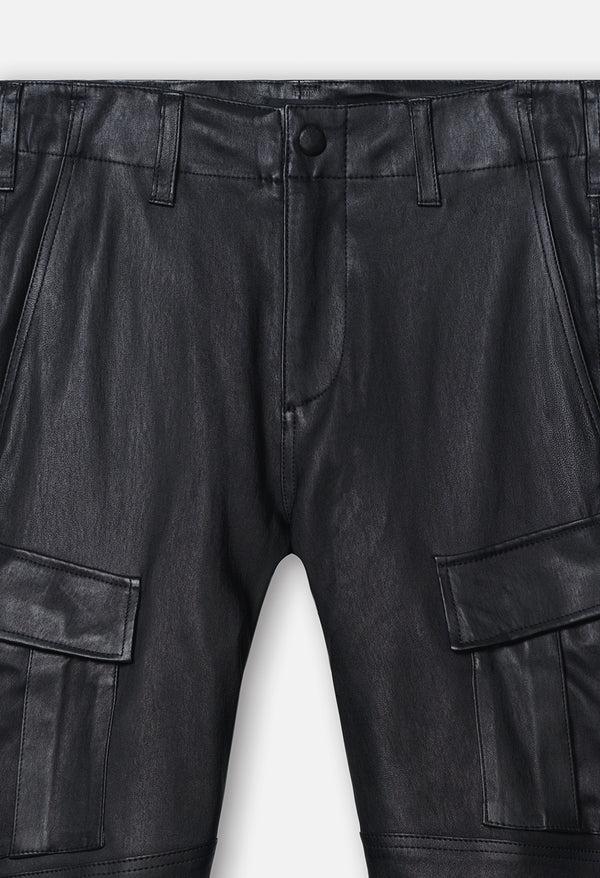 John Elliott Leather Slim Tactical Cargo Black