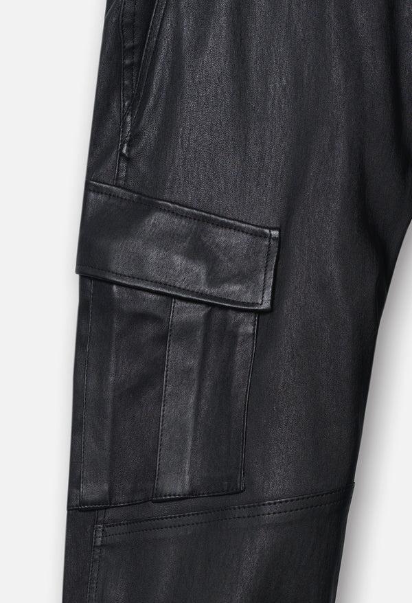 John Elliott Leather Slim Tactical Cargo Black
