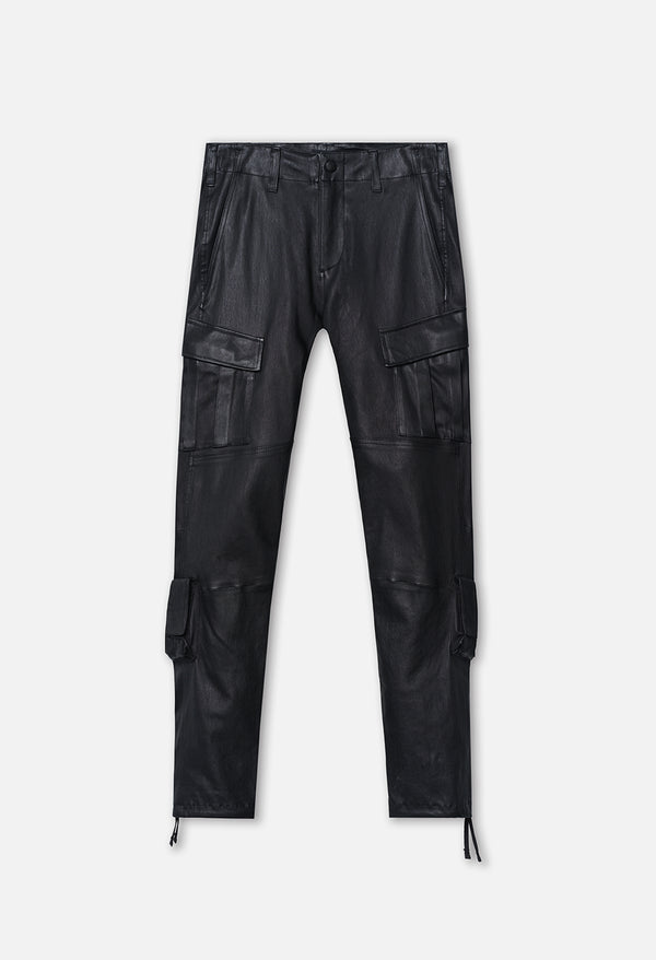 john elliott Leather Slim Tactical Cargo Black