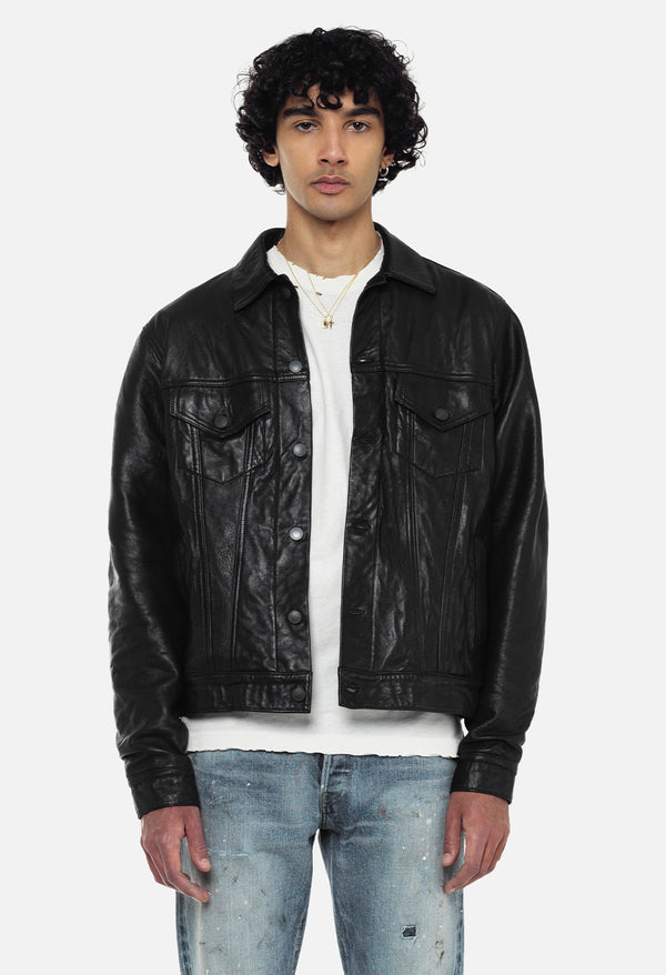 John Elliott Leather Thumper Jacket Type III Black