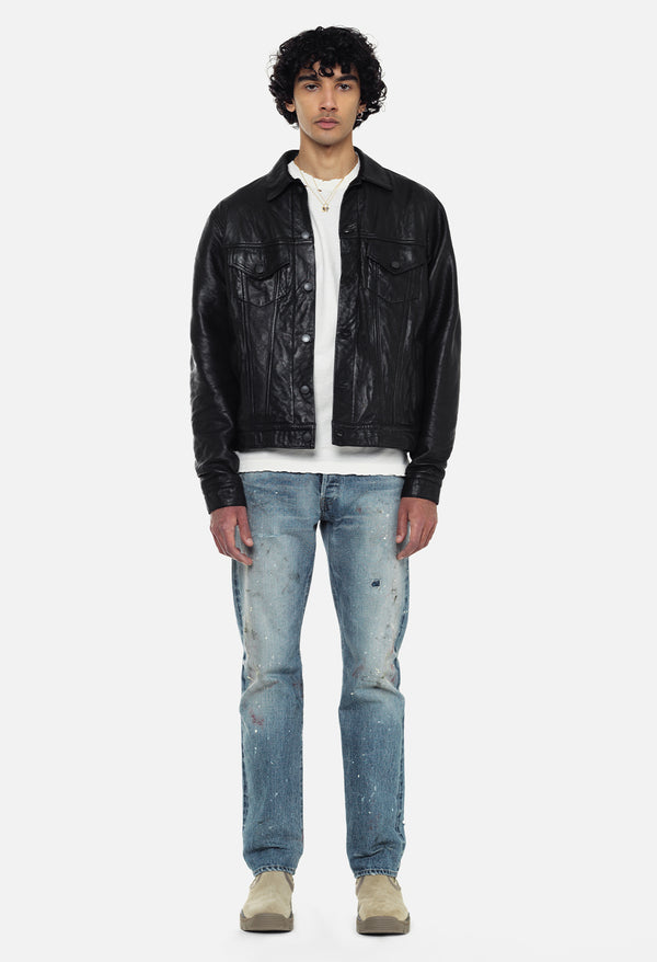 John Elliott Leather Thumper Jacket Type III Black