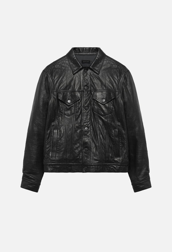 john elliott Leather Thumper Jacket Type III Black