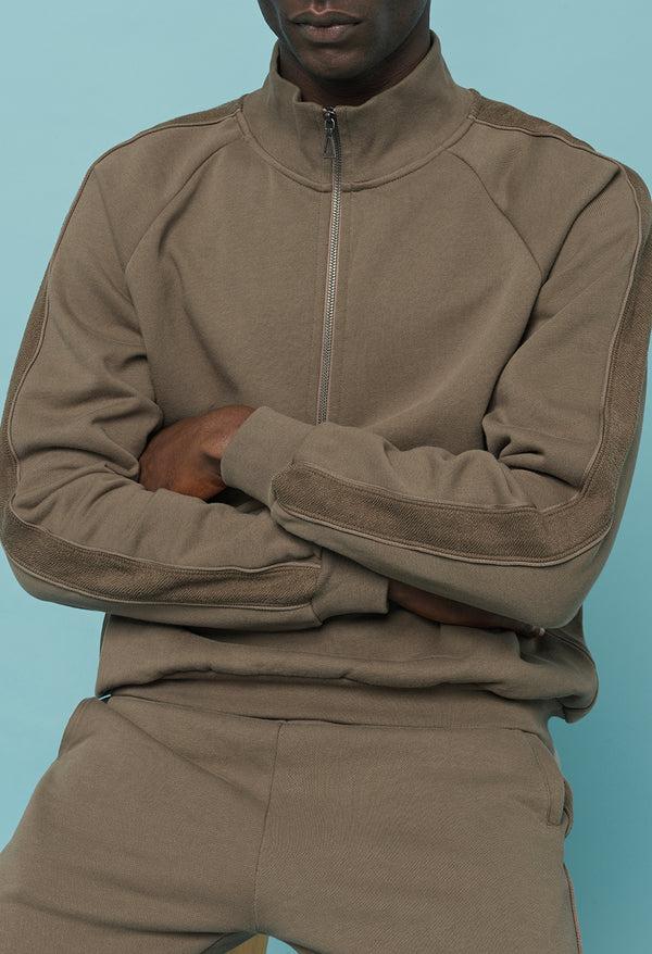 john elliott Munich Half Zip Mocha