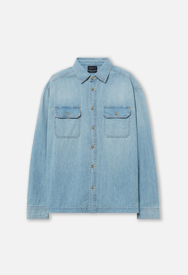 John Elliott Princeton Work Shirt Washed Indigo