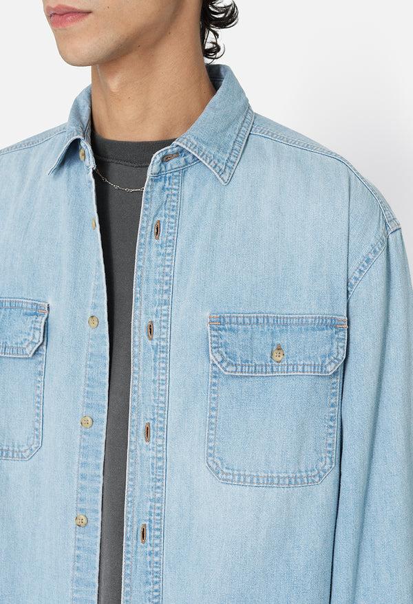 john elliott Princeton Work Shirt Washed Indigo