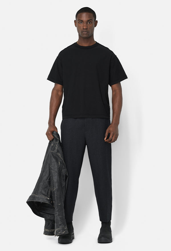 John Elliott Reversed Cropped Tee Black