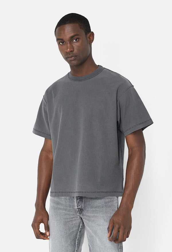 John Elliott Reversed Cropped Tee Washed Black
