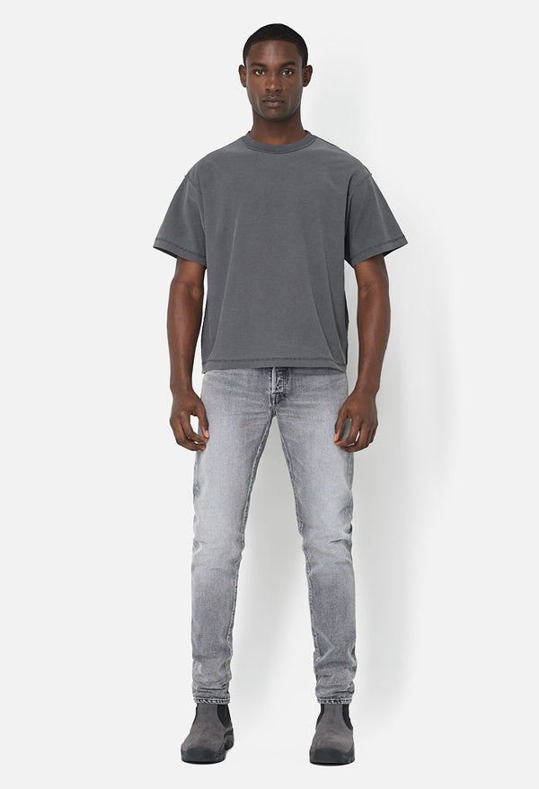 John Elliott Reversed Cropped Tee Washed Black