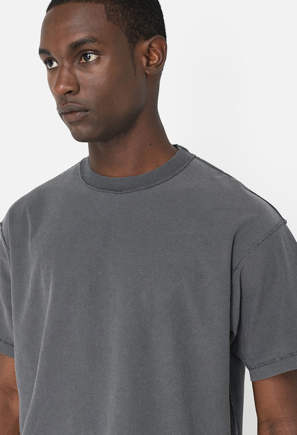 John Elliott Reversed Cropped Tee Washed Black
