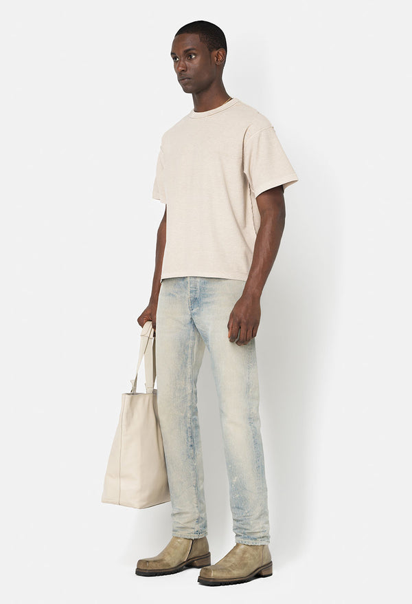 John Elliott Reversed Cropped Tee Washed Dust
