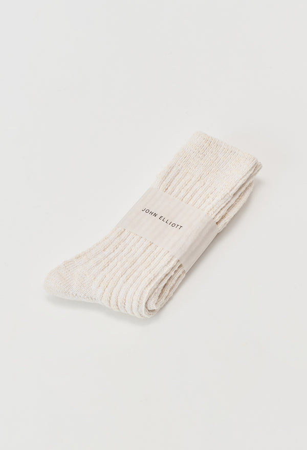John Elliott Slub Socks Ivory X Natural