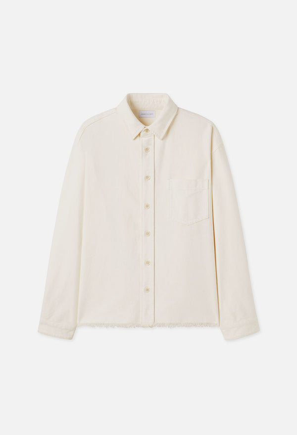 John Elliott Solid Hemi Oversized Shirt Salt