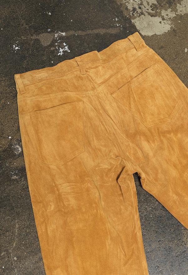 John Elliott Suede Sly High-Rise Straight Camel