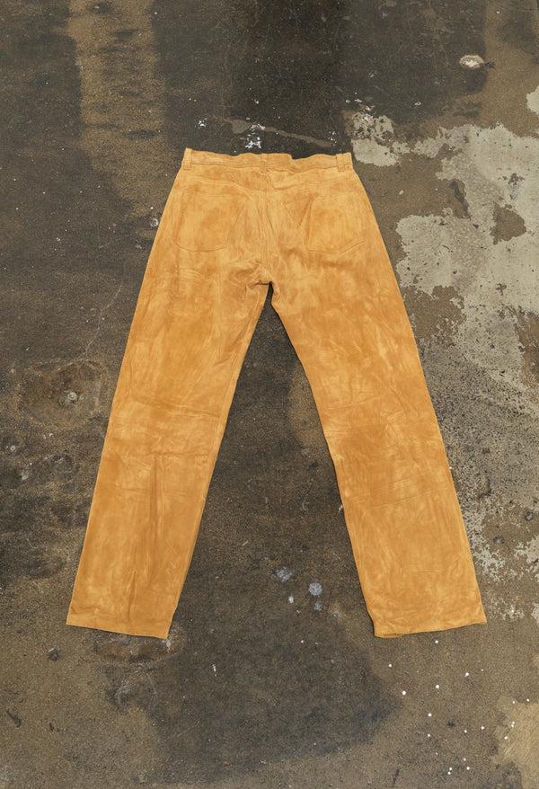 John Elliott Suede Sly High-Rise Straight Camel