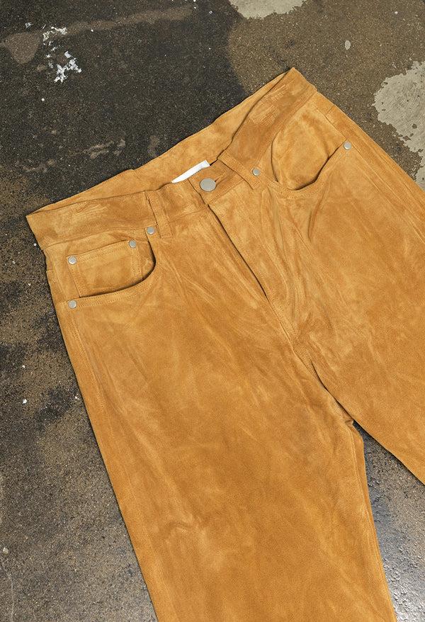 john elliott Suede Sly High-Rise Straight Camel