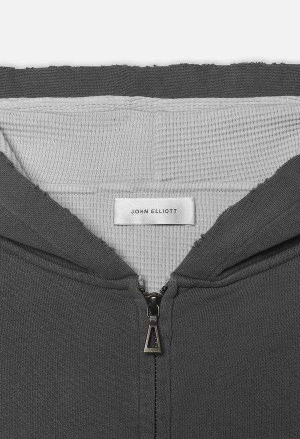 John Elliott Thermal Lined Folsom Frances Full Zip Washed Black