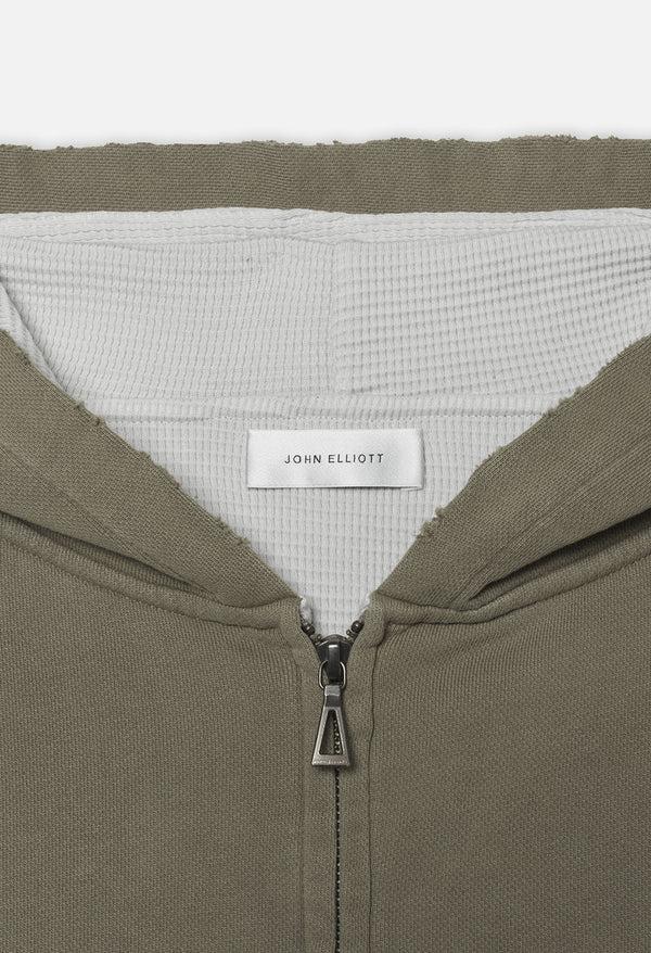 John Elliott Thermal Lined Folsom Frances Full Zip Washed Olive