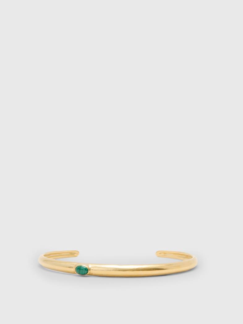 john varvatos 18K GOLD CUFF WITH MALACHITE STONE NO COLOR
