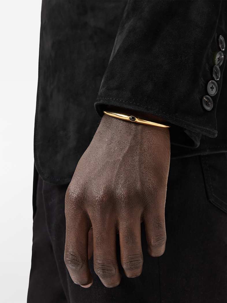 John Varvatos 18K GOLD CUFF WITH ONYX STONE NO COLOR