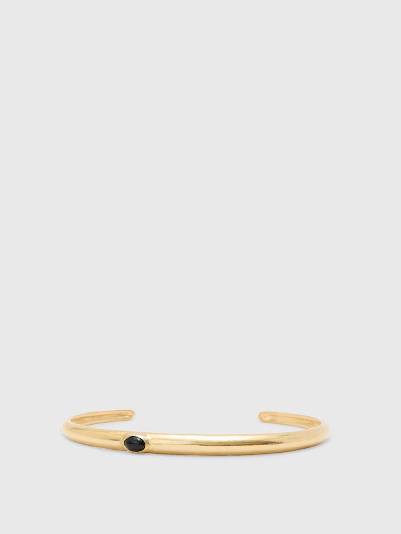 john varvatos 18K GOLD CUFF WITH ONYX STONE NO COLOR