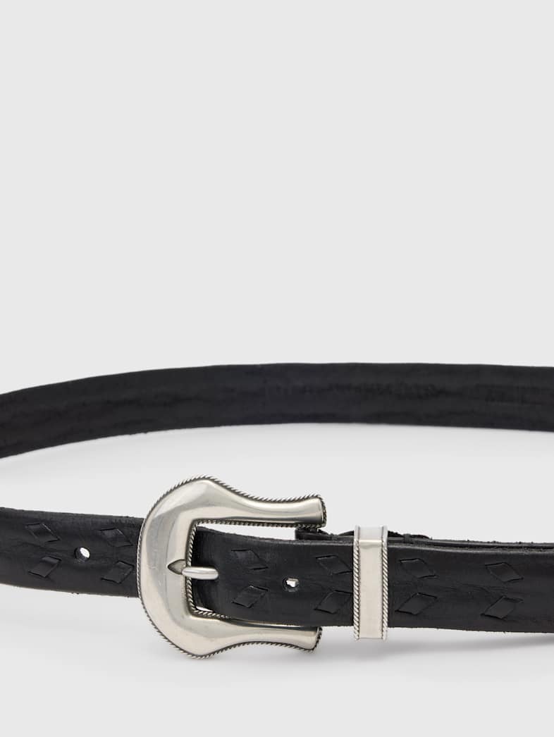 John Varvatos 25MM - EASTWOOD ROPER BELT Accessories All Accessories Belts 25MM EASTWOOD ROPER BELT BLACK