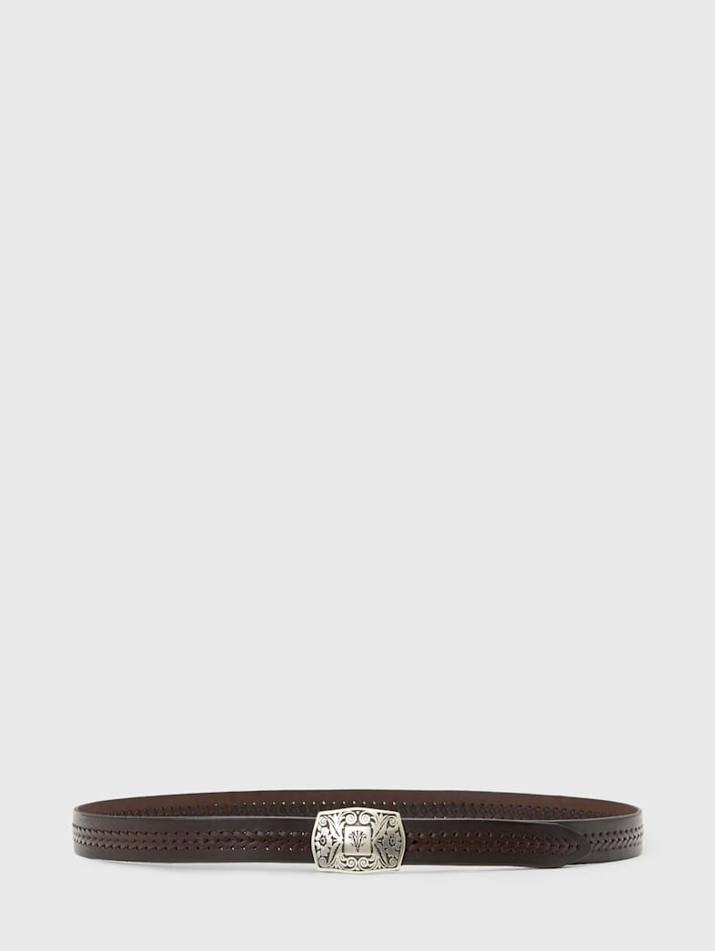 john varvatos 25MM - WINSTON PLAQUE Accessories All Accessories Belts 25MM WINSTON PLAQUE CHOCOLATE