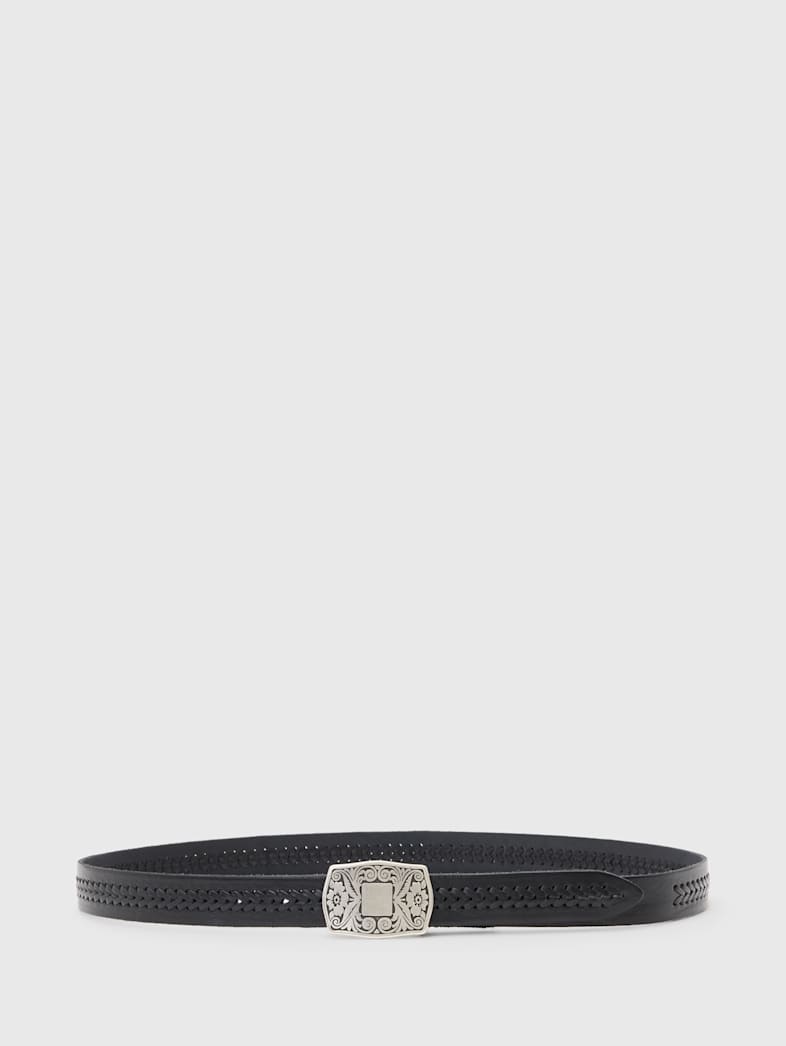 john varvatos 25MM - WINSTON PLAQUE Accessories All Accessories Belts 25MM WINSTON PLAQUE BLACK