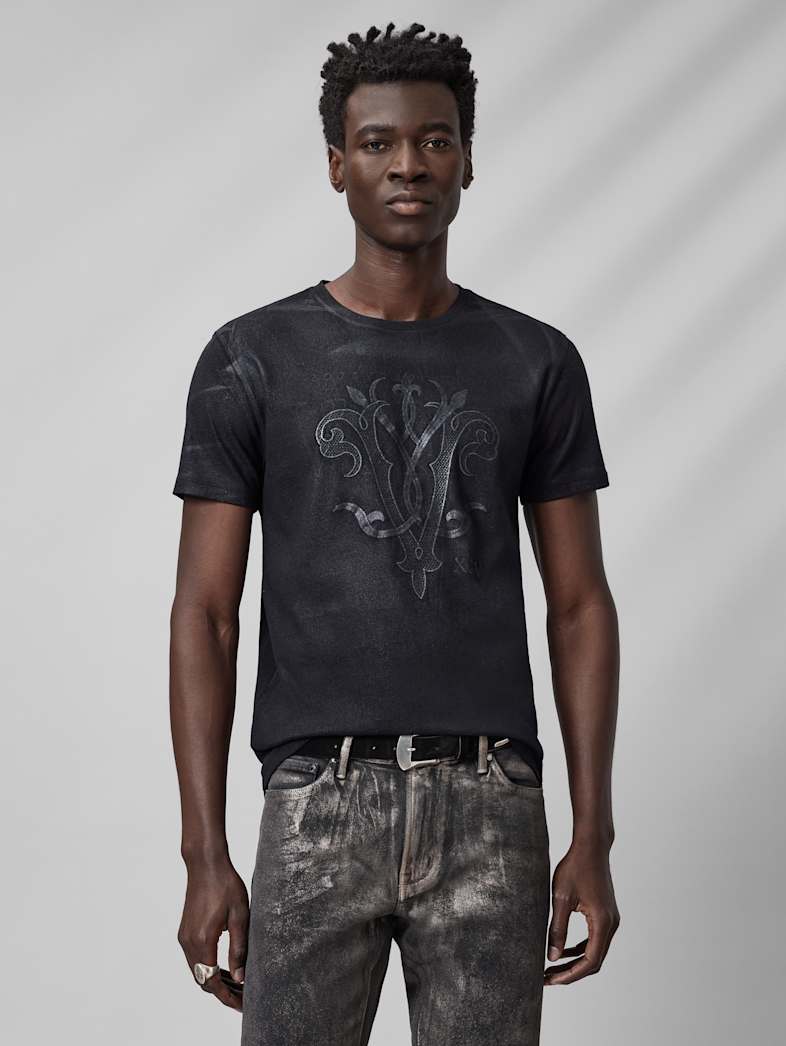 John Varvatos 25TH ANNIVERSARY TEE Clothing Tops Graphic Tees 25TH ANNIVERSARY TEE BLACK