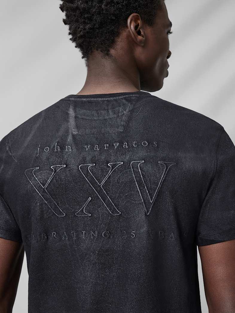 John Varvatos 25TH ANNIVERSARY TEE Clothing Tops Graphic Tees 25TH ANNIVERSARY TEE BLACK